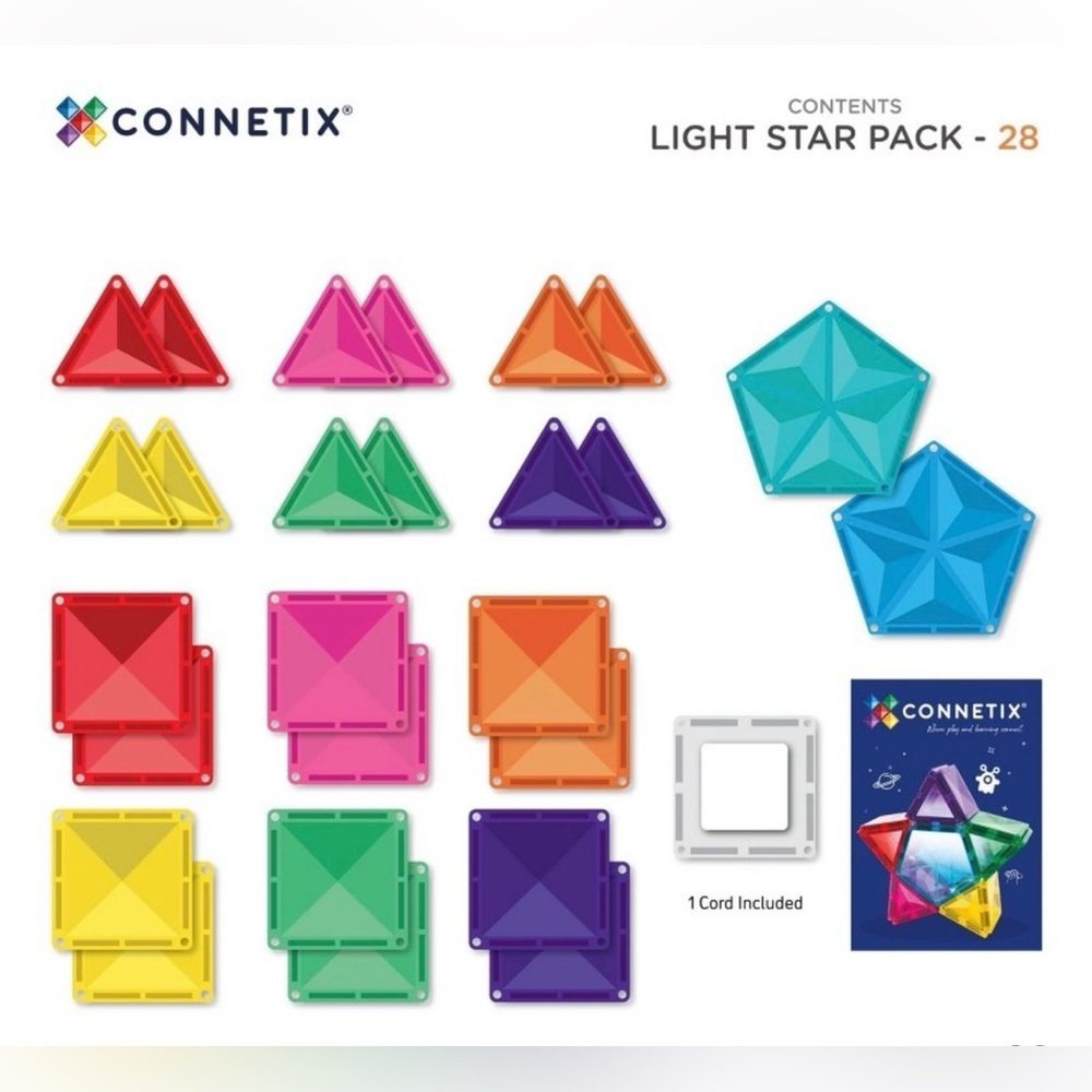 NEW CONNETIX Magnetic Tiles Light Star Pack 28pc - Picture 3 of 8